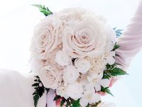 沖縄那覇白バラブーケ