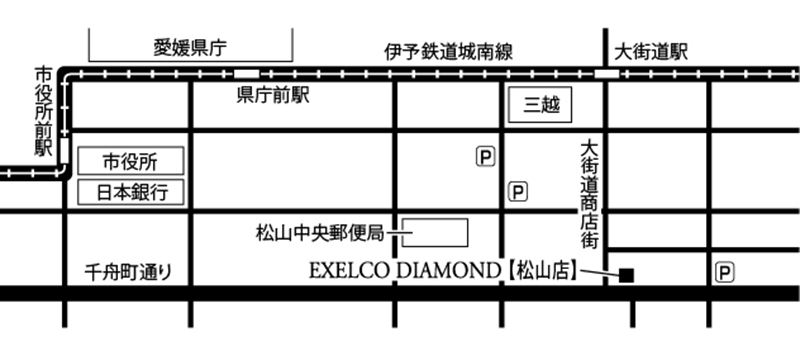 エクセルコ ダイヤモンド 松山店の地図