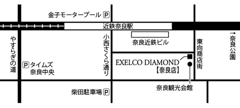 エクセルコ ダイヤモンド 奈良店の地図